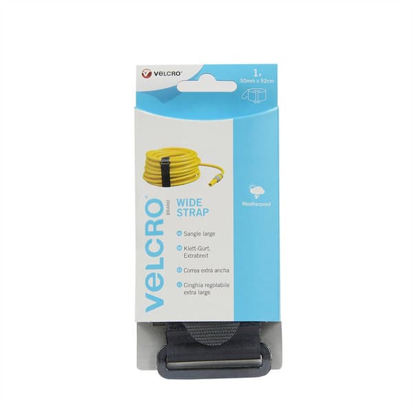 VELCRO® VEL-EC60329 Kardborreband med bälte Statisk del och fleecedel (L x B) 920 mm x 50 mm Svart 1 st