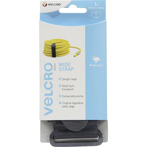 VELCRO® VEL-EC60329 Kardborreband med bälte Statisk del och fleecedel (L x B) 920 mm x 50 mm Svart 1 st