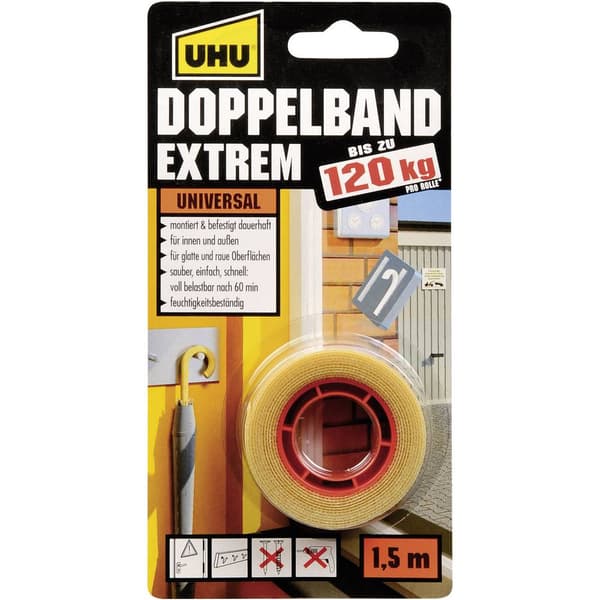 UHU 46820 Dubbelsidiga tejp UHU® (L x B) 1.5 m x 19 mm 1 st