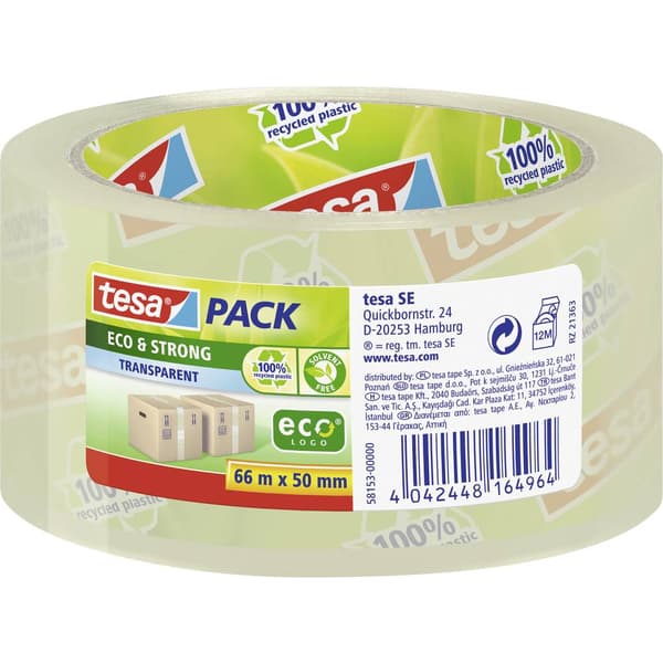 tesa ECO & STRONG 58153-00000-00 Packtejp tesapack® Transparent (L x B) 66 m x 50 mm 1 st
