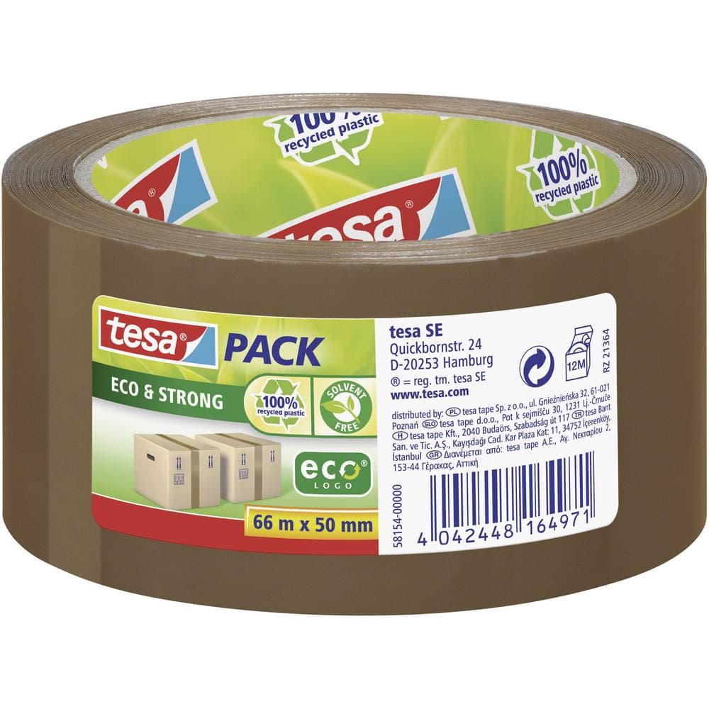 tesa ECO & STRONG 58154-00000-00 Packtejp tesapack® Brun (L x B) 66 m x 50 mm 1 st