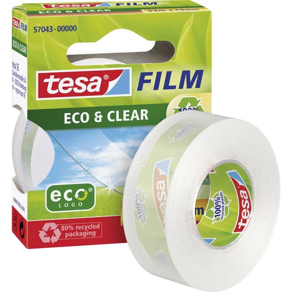 tesa 57043-00000-01 tesafilm ECO & Clear Transparent (L x B) 33 m x 19 mm 1 st