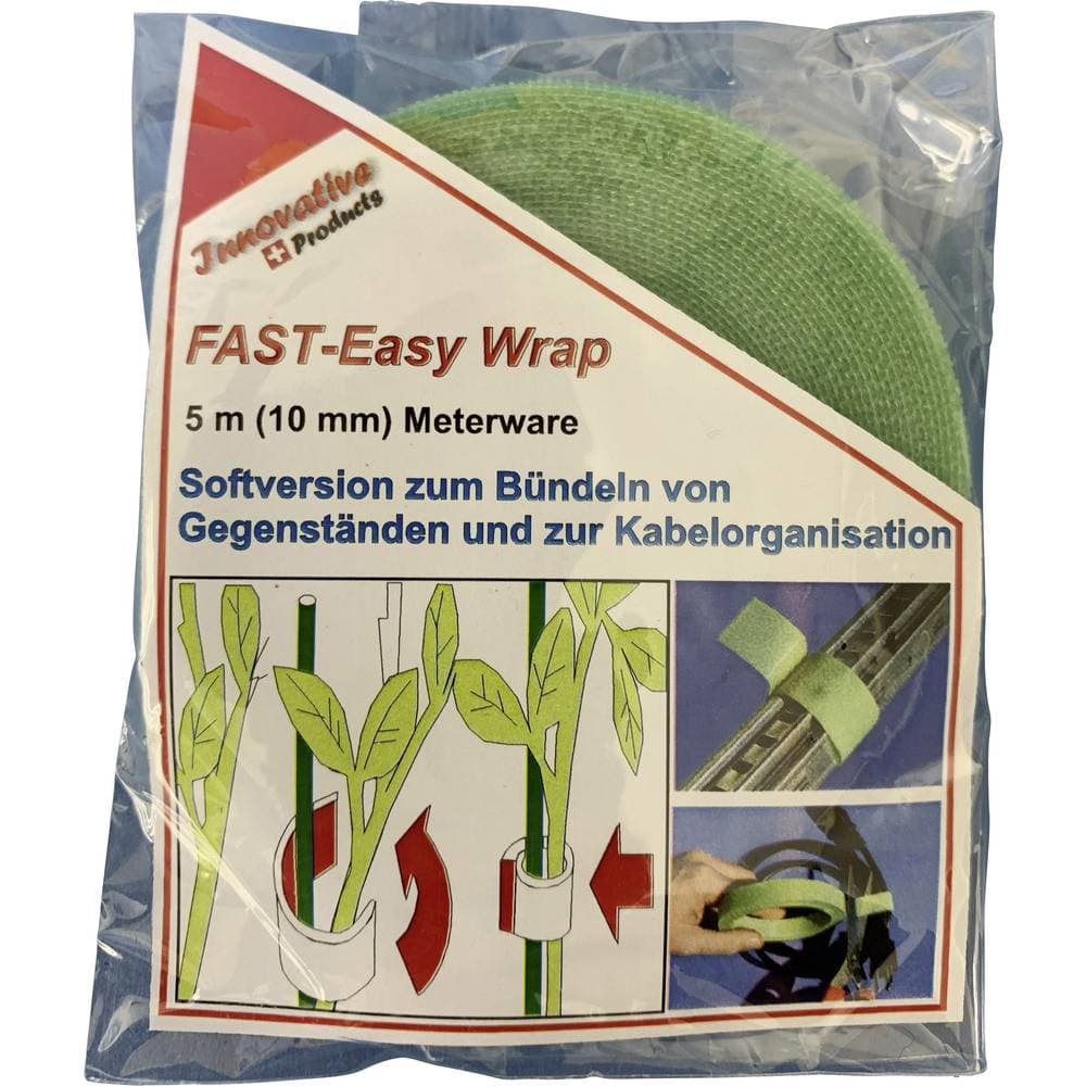 Kardborreband För växt och trädgård Statisk del och fleecedel (L x B) 5000 mm x 10 mm Grön FASTECH® 701-322-Bag 5 m