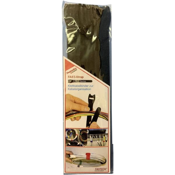 FASTECH® E1-2-330-B10 Kardborreband-bundtband för paketering Statisk del och fleecedel (L x B) 200 mm x 13 mm Svart 10