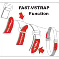 Miniatyrbild 3 av 3: FASTECH® 924-330C Kardborreband med bälte Statisk del och fleecedel (L x B) 335 mm x 25 mm Svart, Röd 2 st