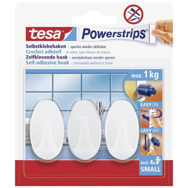 tesa POWERSTRIPS® Powerstrips® krok oval Vit