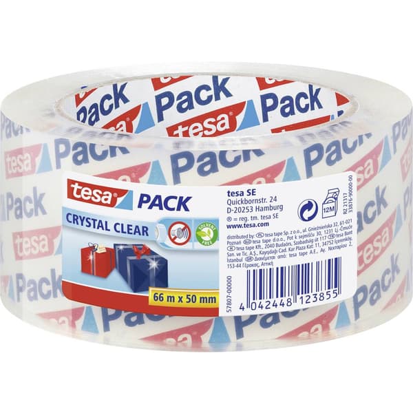 tesa CRYSTAL CLEAR 57807-00000-01 Packtejp tesapack® Transparent (L x B) 66 m x 50 mm 1 st