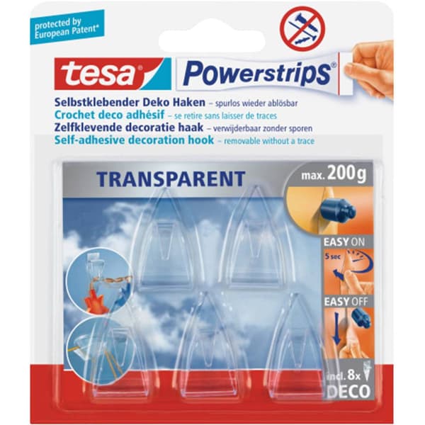 tesa POWERSTRIPS® tesa® Powerstrips® Deco krok Small Transparent