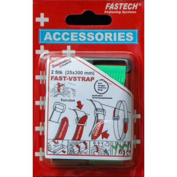 FASTECH® 688-656 Kardborreband med bälte Statisk del och fleecedel (L x B) 300 mm x 25 mm Grön 2 st