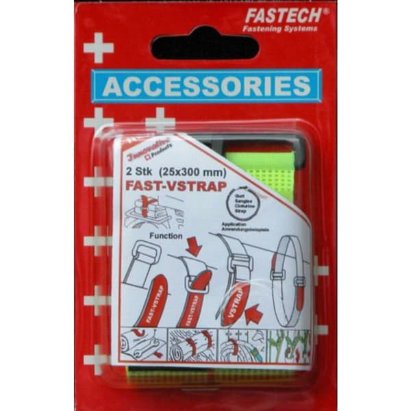 FASTECH® 688-777 Kardborreband med bälte Statisk del och fleecedel (L x B) 300 mm x 25 mm Gul 2 st