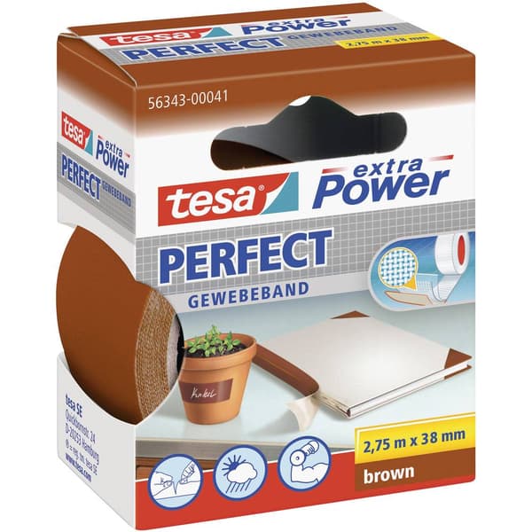 tesa PERFECT 56343-00041-03 Tygtejp tesa® extra Power Brun (L x B) 2.75 m x 38 mm 1 st