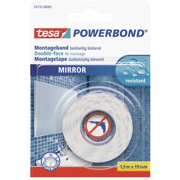 tesa MIRROR 55732-00001-02 Monteringsband tesa® Powerbond Vit (L x B) 1.5 m x 19 mm 1 st