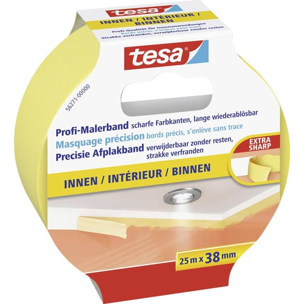 tesa PRECISION INDOOR 56271-00000-01 Maskeringstejp tesa® Gul (L x B) 25 m x 38 mm 1 st