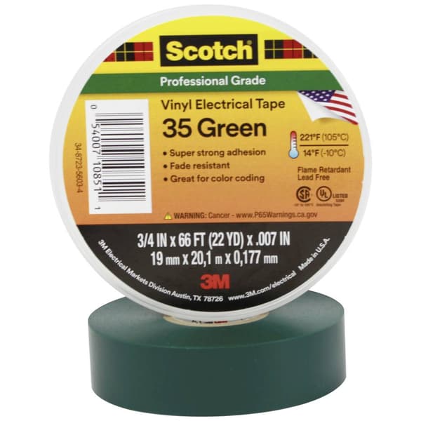 Scotch Scotch™ 35 SCOTCH35-19X20GN Isoleringstejp Scotch® 35 Grön (L x B) 20 m x 19 mm 1 st