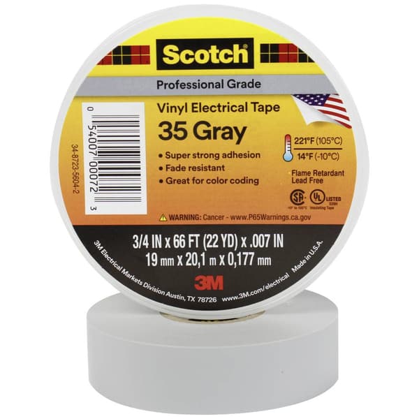 Scotch Scotch™ 35 SCOTCH35-19X20GR Isoleringstejp Scotch® 35 Grå (L x B) 20 m x 19 mm 1 st