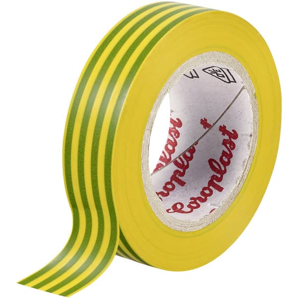Coroplast 302 302-25-GN Isoleringstejp Grön, Gul (L x B) 25 m x 15 mm 1 st