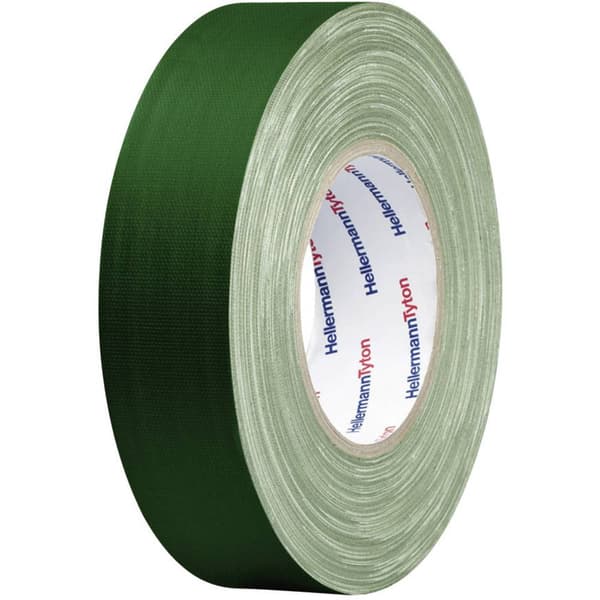 Vävband HelaTape Tex (L x B) 10 m x 19 mm Grön Bomulls-, -polyesterväv HTAPE-TEX-GN-19X10 HellermannTyton 1 st
