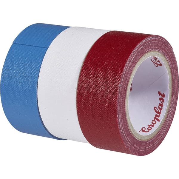 Coroplast 31081 31081 Tygtejp Blå, Röd, Vit (L x B) 2.5 m x 19 mm 3 st