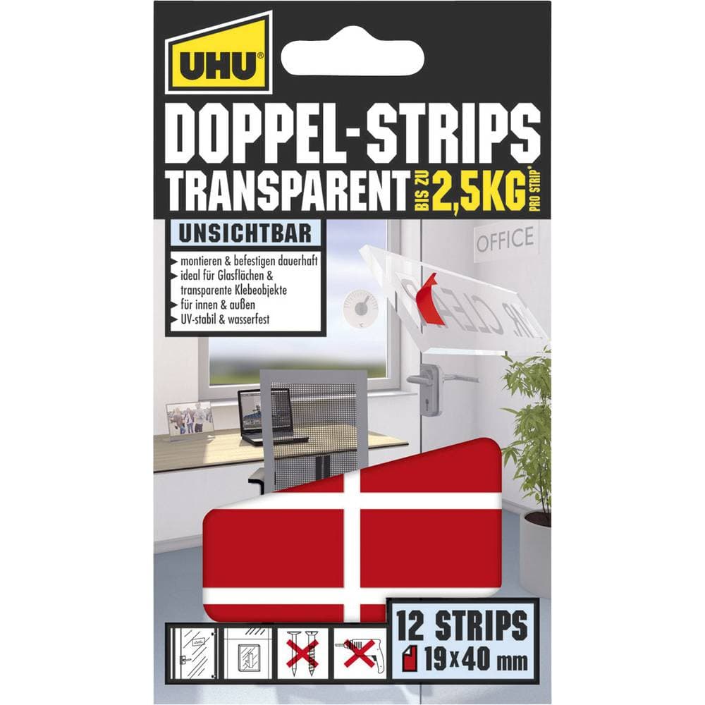 UHU 45515 45515 Dubbelsidiga tejp UHU® Transparent (L x B) 40 mm x 19 mm 12 st