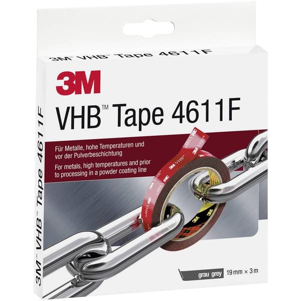 3M VHB™ 4611F 4611193 Dubbelsidiga tejp VHB™ 4611F Mörkgrå (L x B) 3 m x 19 mm 1 st