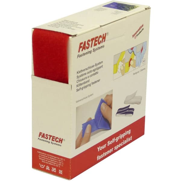 FASTECH® B50-STD-L-133910 Kardborreband för att sy fast Fleecedel (L x B) 10 m x 50 mm Röd 10 m