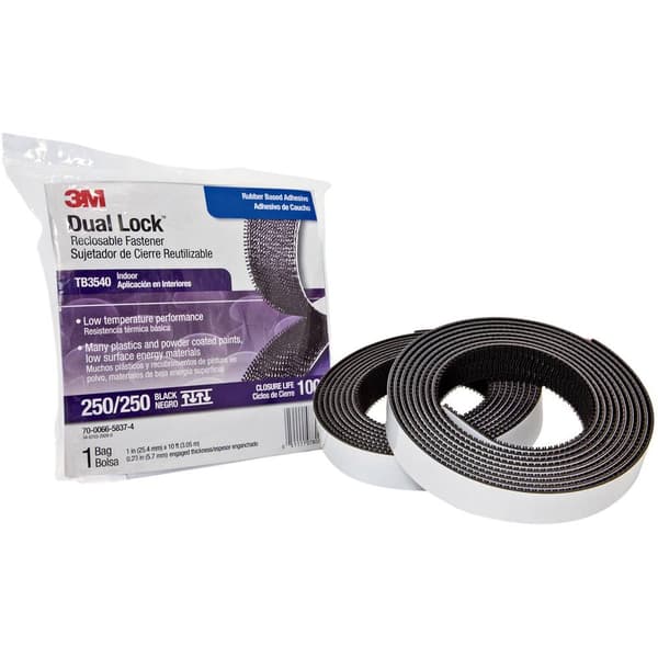 3M Dual Lock Kardborreband för fastlimning (L x B x H) 45.7 m x 12 mm x 5.7 mm Svart 1 st