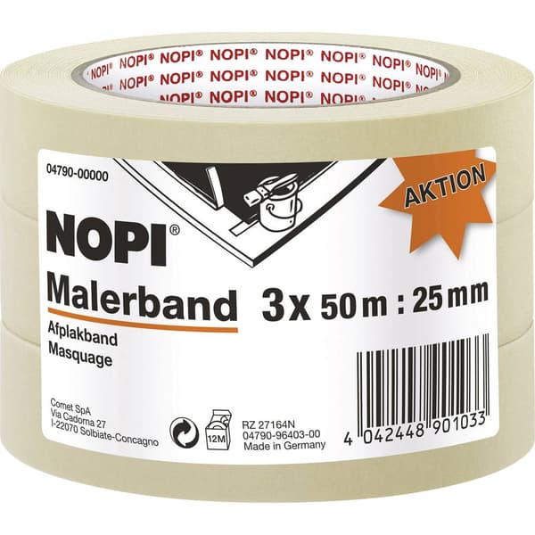 tesa 04790-00000-01 Målartejp Beige (L x B) 50 m x 25 mm 3 st