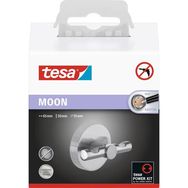 tesa MOON Garderobskrok Silver