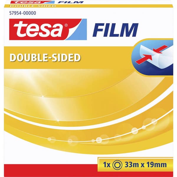 tesa 57954-00000-01 Dubbelsidiga tejp Transparent (L x B) 33 m x 19 mm 1 st