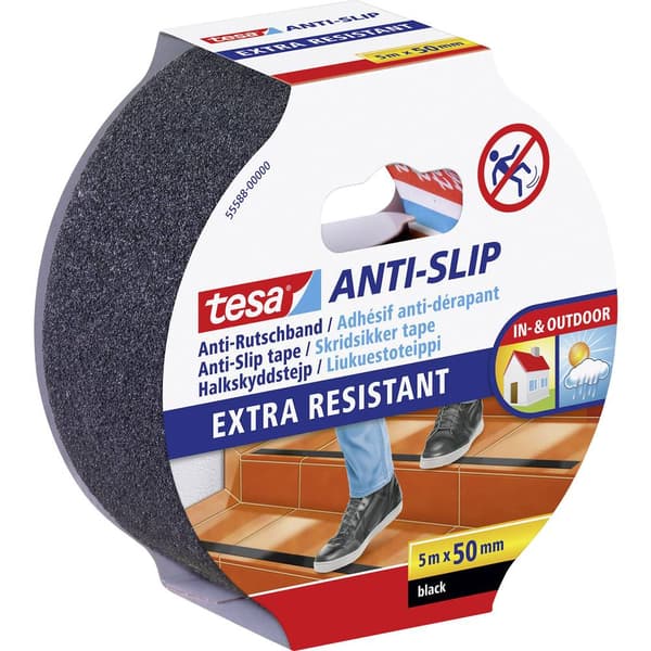 tesa EXTRA RESISTANT 55588-00000-11 Antiglidtejp Svart (L x B) 5 m x 50 mm 1 st