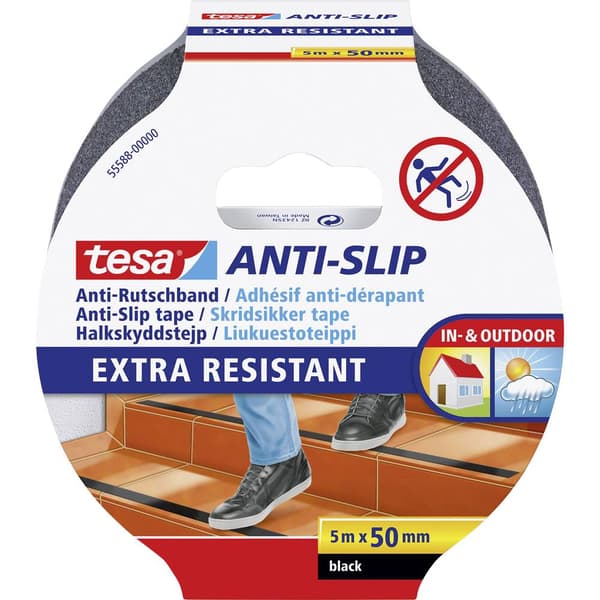 tesa EXTRA RESISTANT 55588-00000-11 Antiglidtejp Svart (L x B) 5 m x 50 mm 1 st