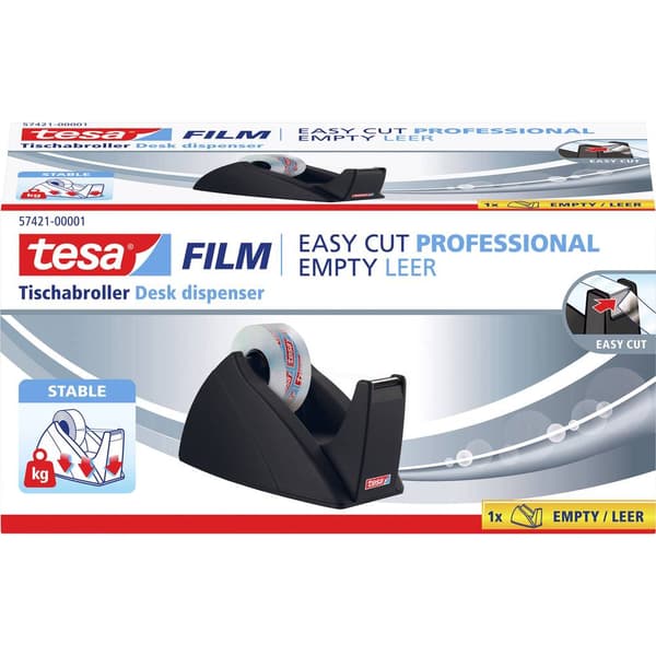 tesa Tejpdispenser Easy Cut Svart Rullbredd (max.): 19 mm Rullängd (max.) 33 m
