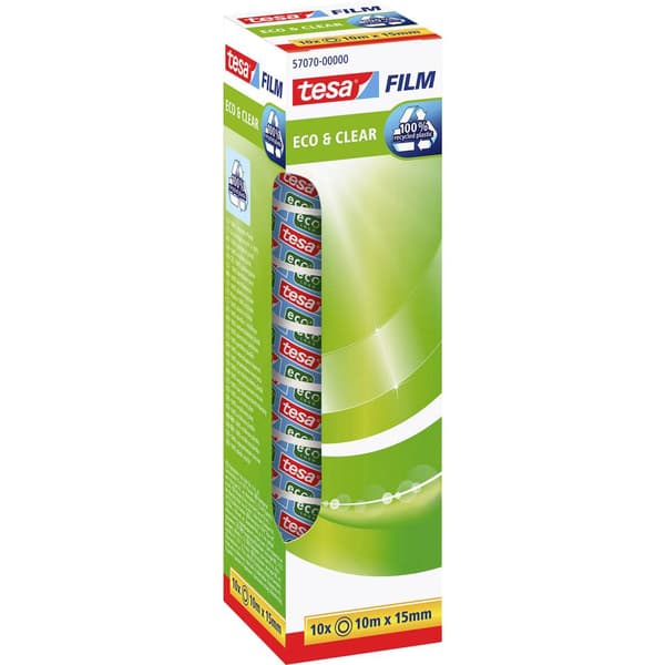 tesa 57070-00000-01 Självhäftande film ECO & Clear Transparent (L x B) 10 m x 15 mm 10 st