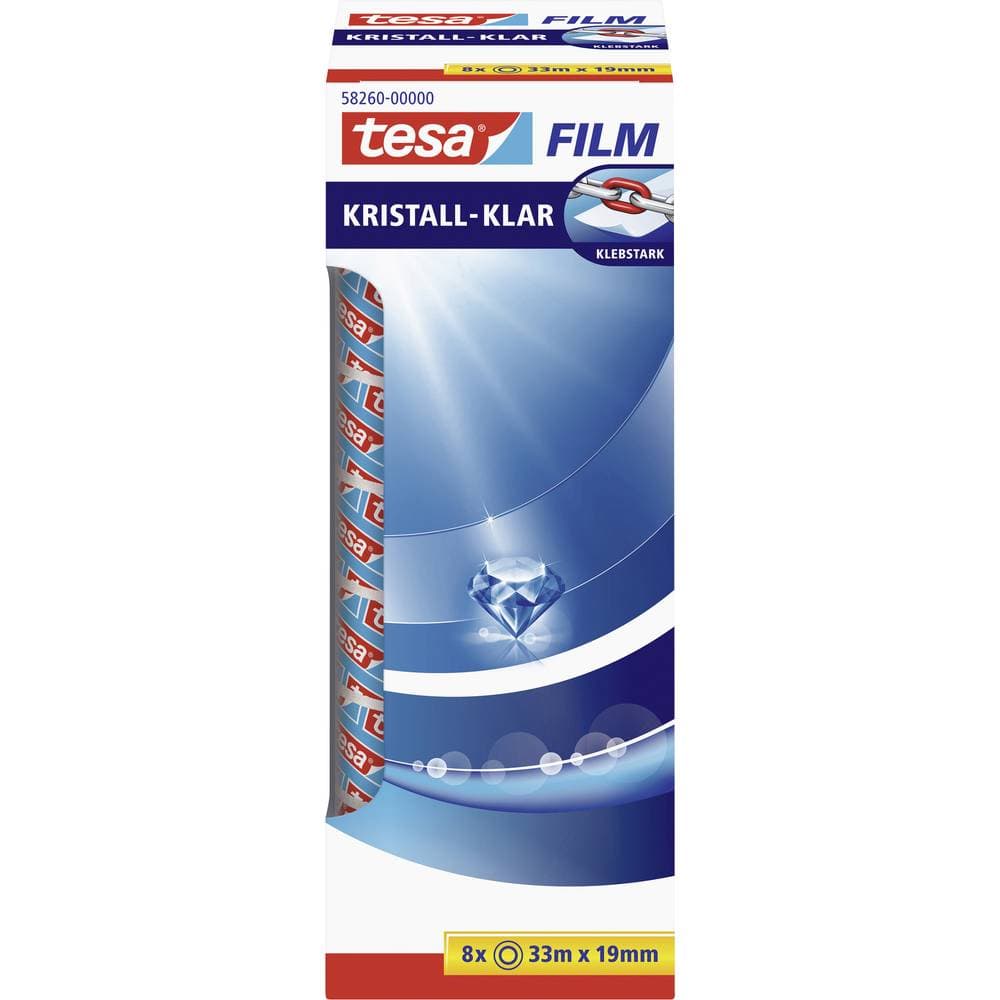 tesa 58260-00000-00 Tejp kristallklar Transparent (L x B) 33 m x 19 mm 8 st