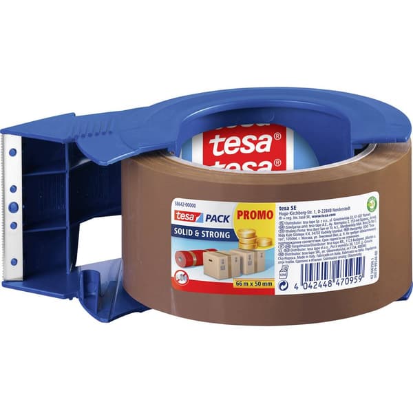 tesa Förpackningsbanddispenser tesapack Blå, Brun Rullbredd (max.): 50 mm Rullängd (max.) 66 m