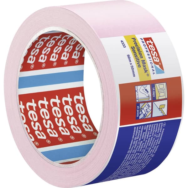tesa PRECISION SENSITIVE 04333-00021-02 Maskeringstejp Precisionskrepp® Ljusrosa (L x B) 50 m x 50 mm 1 st