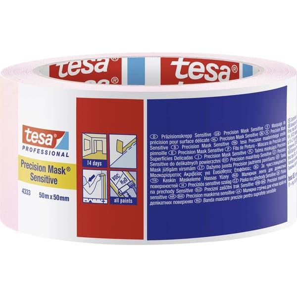 tesa PRECISION SENSITIVE 04333-00021-02 Maskeringstejp Precisionskrepp® Ljusrosa (L x B) 50 m x 50 mm 1 st