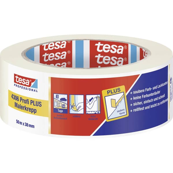 tesa PREMIUM 04306-00045-02 Maskeringstejp tesakrepp® Beige (L x B) 50 m x 38 mm 1 st