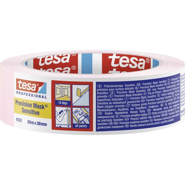 tesa PRECISION SENSITIVE 04333-00019-02 Maskeringstejp Precisionskrepp® Ljusrosa (L x B) 50 m x 30 mm 1 st