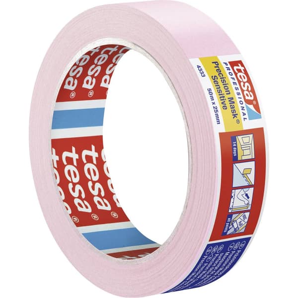tesa PRECISION SENSITIVE 04333-00018-02 Maskeringstejp Precisionskrepp® Ljusrosa (L x B) 50 m x 25 mm 1 st