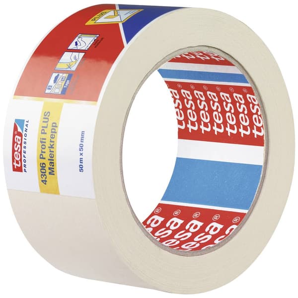tesa PREMIUM 04306-00046-02 Maskeringstejp tesakrepp® Beige (L x B) 50 m x 50 mm 1 st