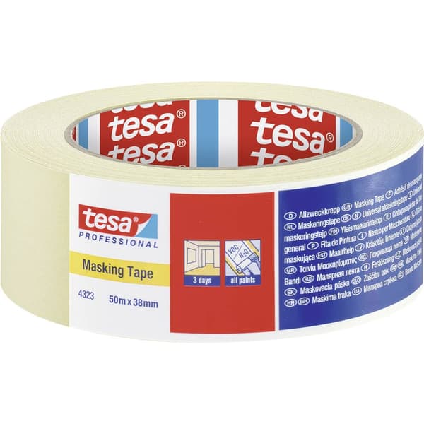 tesa STANDARD 04323-00043-00 Maskeringstejp tesakrepp® Beige (L x B) 50 m x 38 mm 1 st