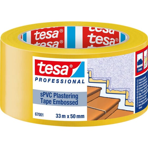 tesa SPVC EMBOSSED 67001-00001-00 Gipstejp tesa® Professional Gul (L x B) 33 m x 50 mm 1 st