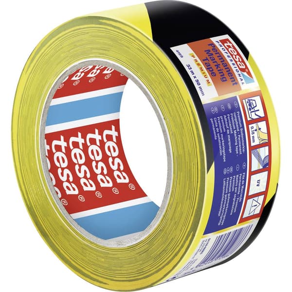 tesa PREMIUM 04169-00063-93 Golvmarkeringstejp tesa® Professional Svart/gul (L x B) 33 m x 50 mm 1 st
