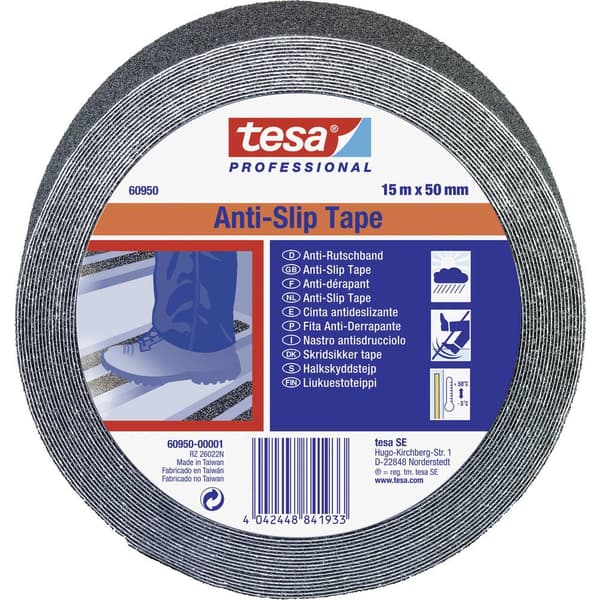 tesa 60950-00001-00 Antiglidtejp tesa® Professional Svart (L x B) 15 m x 50 mm 1 st