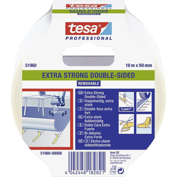 tesa EXTRA STRONG 51960-00000-11 Maskeringstejp tesa® Professional Genomskinlig (L x B) 10 m x 50 mm 1 st