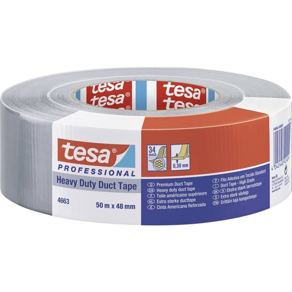 tesa STRONG 04663-00007-02 Tygtejp tesa® Professional Silver (L x B) 50 m x 48 mm 1 st