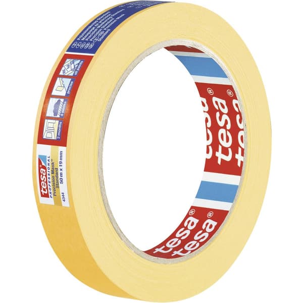 tesa PRECISION STANDARD 04344-00004-00 Maskeringstejp Precisionskrepp® Gul (L x B) 50 m x 19 mm 1 st