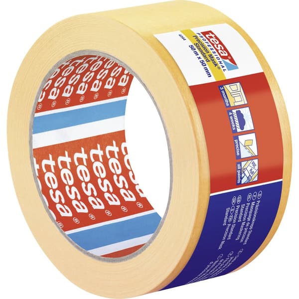 tesa PRECISION STANDARD 04344-00000-00 Maskeringstejp Precisionskrepp® Gul (L x B) 50 m x 50 mm 1 st