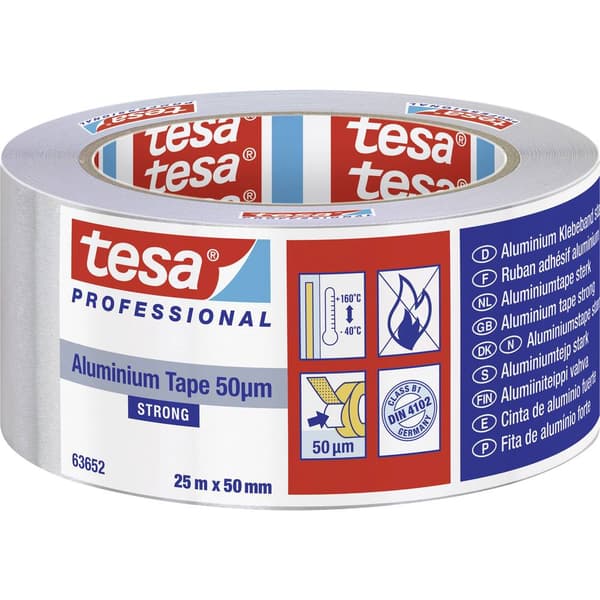 tesa STRONG 63652-00001-00 Aluminiumtejp Silver (L x B) 25 m x 50 mm 1 st
